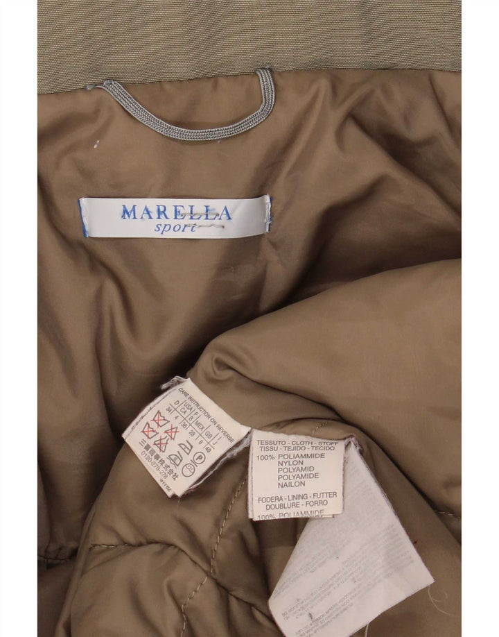 Marella Damen-Kapuzen-Übergröße, gepolsterter Mantel, Größe S, Khaki, Polyamid