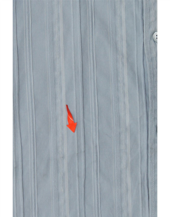 TED BAKER Herrenhemd Größe 6 2XL Blau gestreifte Baumwolle