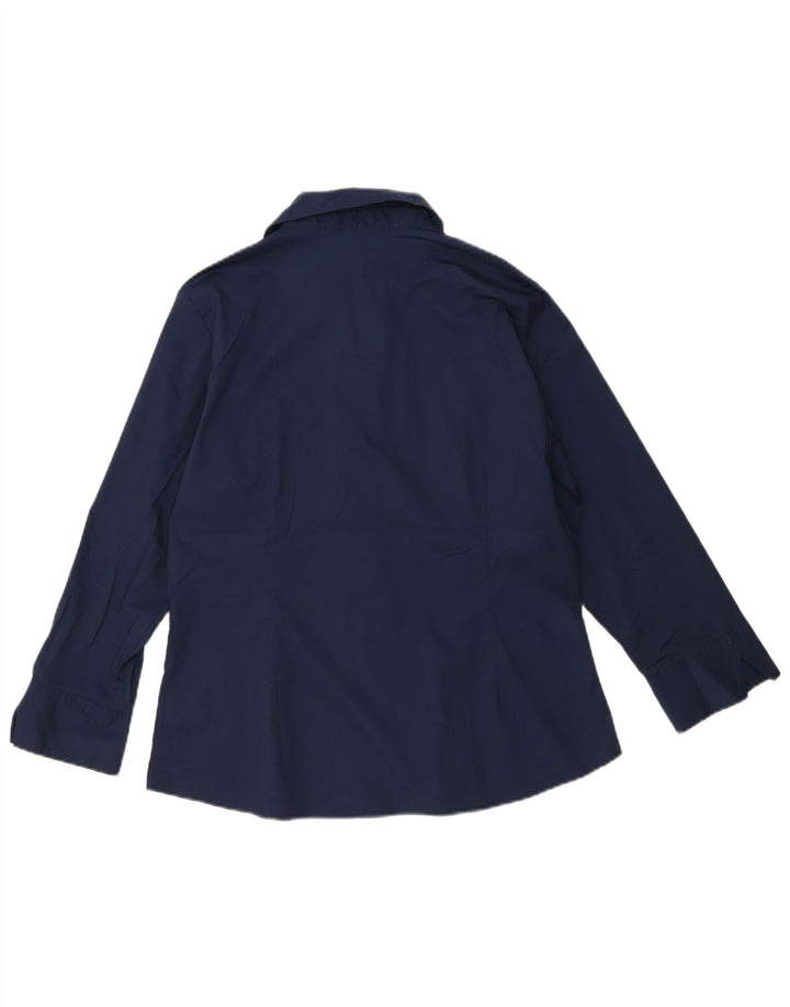 LEE Womens Riders Shirt UK 16 Große marineblaue Baumwolle