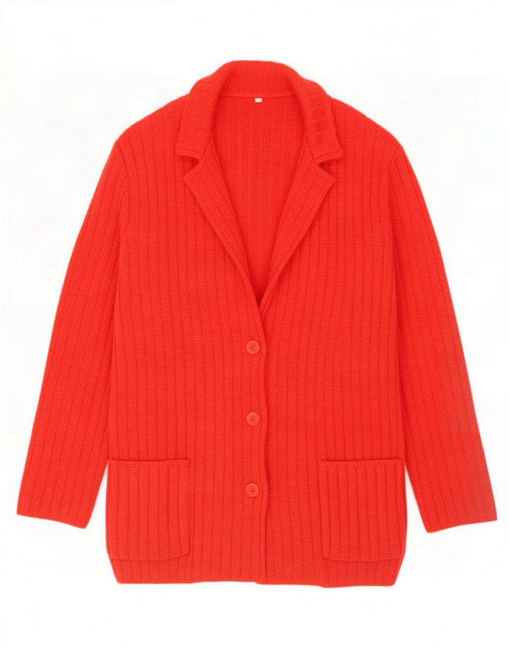 Vintage Damen Cardigan Pullover UK 16 Groß Rot