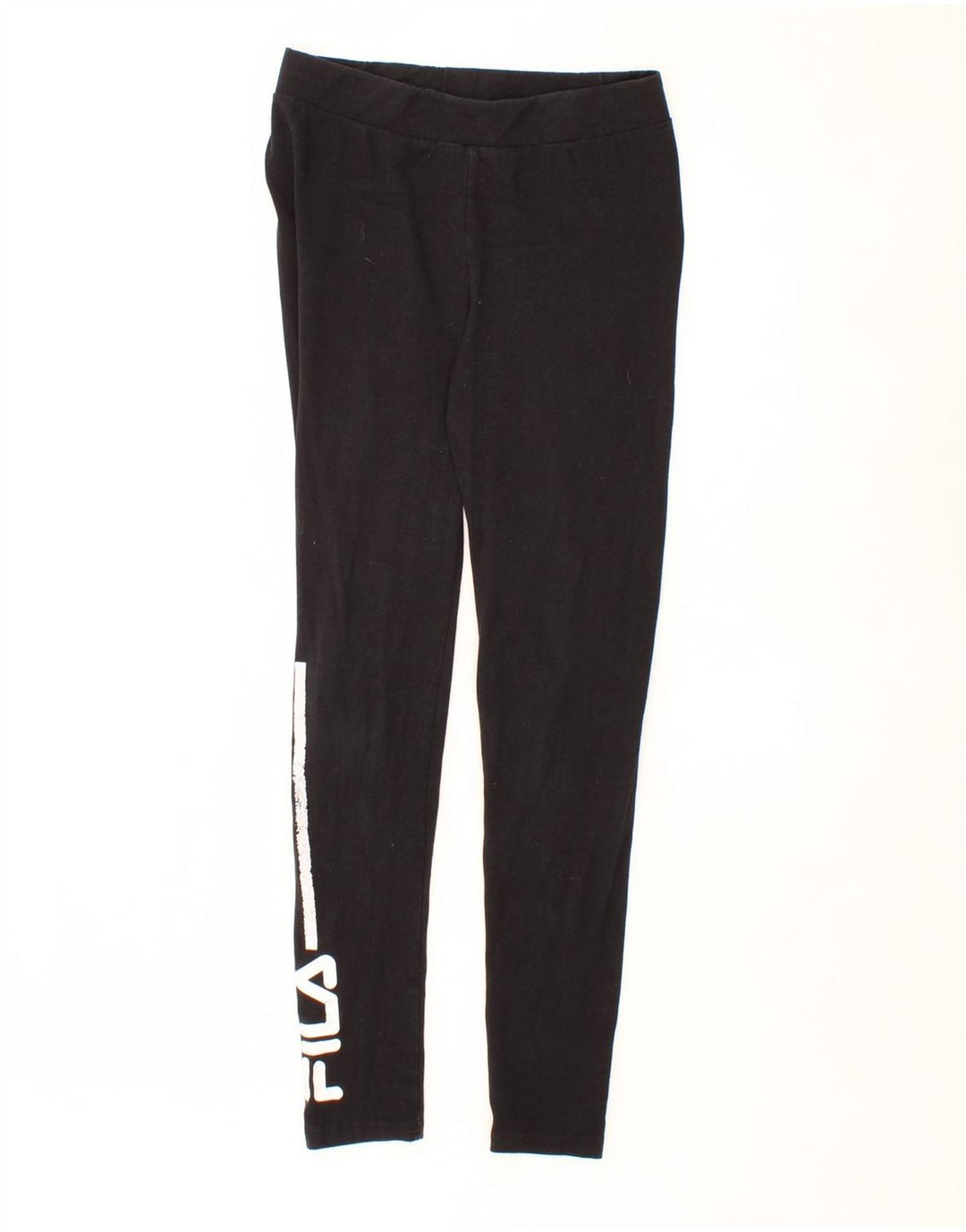 FILA Womens Graphic Leggings UK 12 Medium  Black Cotton Vintage Fila and Second-Hand Fila from Messina Hembry 