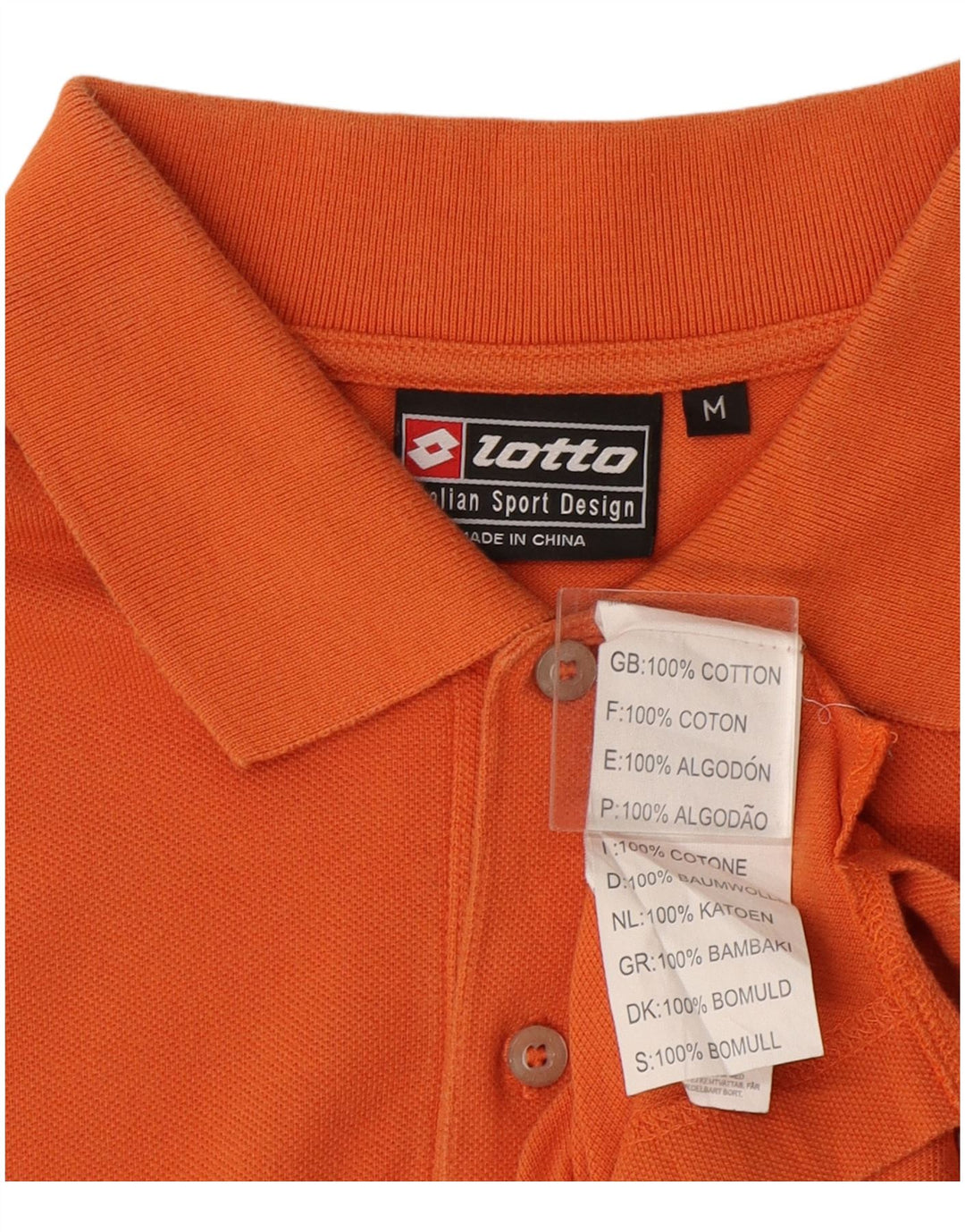 Lotto Herren-Poloshirt aus mitteloranger Baumwolle