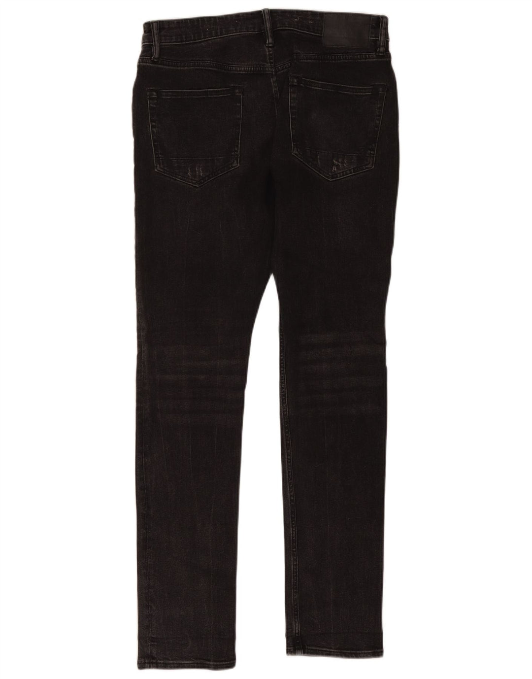 All Saints Herren Distressed Slim Jeans W30 L32 Schwarze Baumwolle