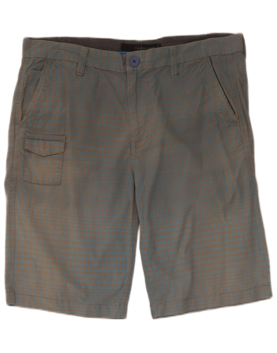 Calvin Klein Herren Cargoshorts W33 Large Blue Gingham