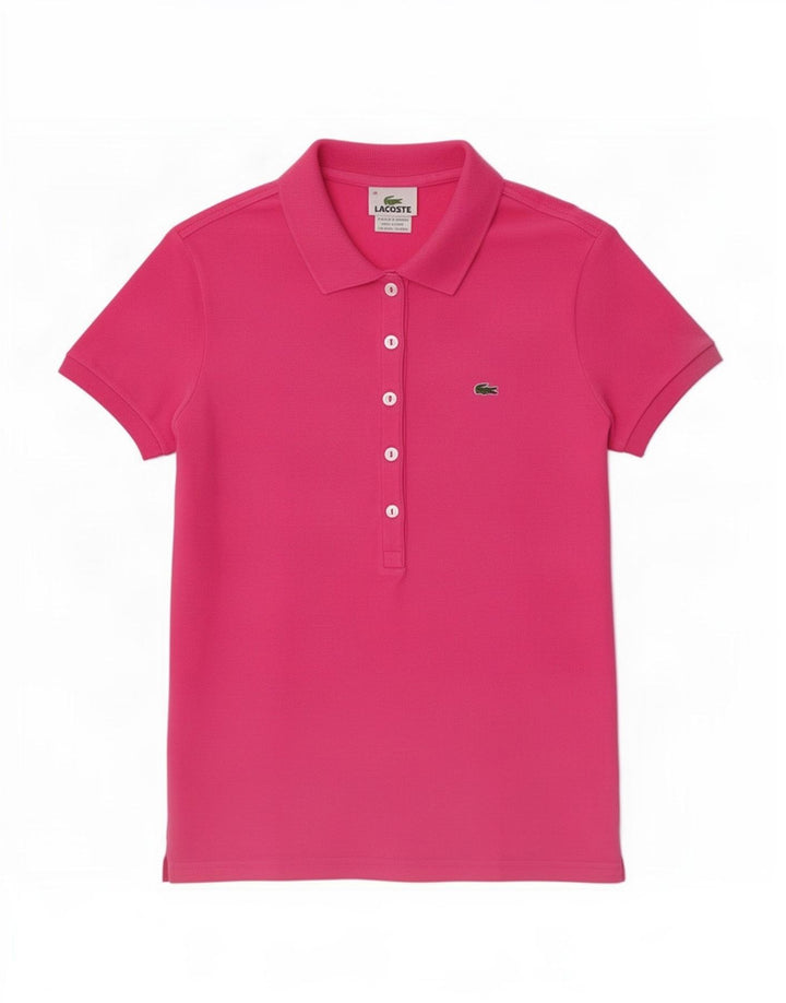 Lacoste Damen Poloshirt EU 38 Mittelrosa Baumwolle