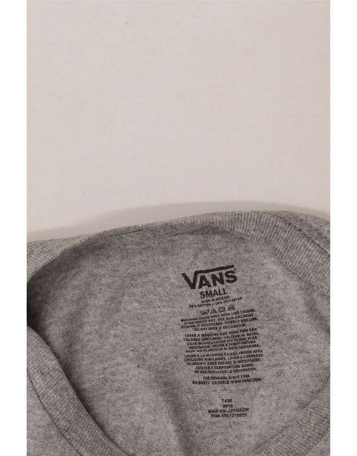 VANS Damen Grafik-T-Shirt Top UK 10 Small Grau Baumwolle