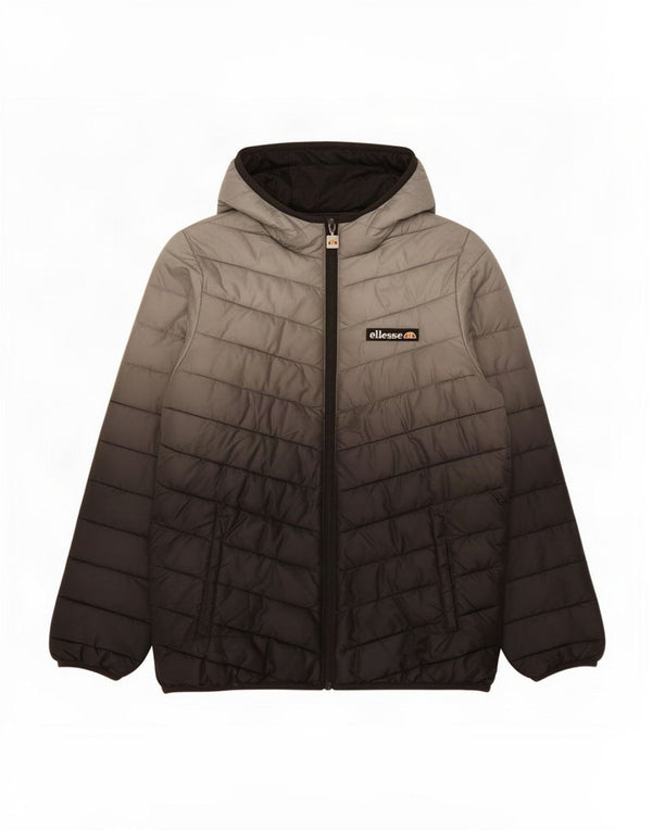 Ellesse Wattierte Jacke mit Kapuze für Jungen, 12–13 Jahre, graues Batik-Polyester