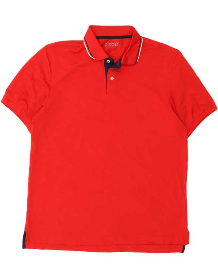 IZOD Mens Polo Shirt Large Red Polyester Vintage Izod and Second-Hand Izod from Messina Hembry 