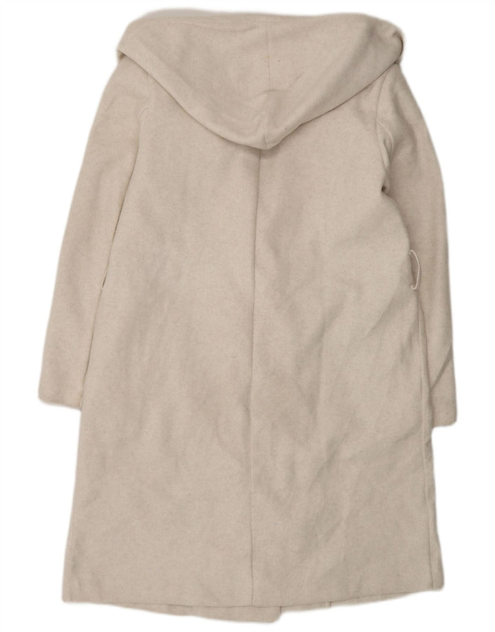 Übergroßer zweireihiger Mantel mit Kapuze von Zara für Damen, Gr. 10, Größe S, gebrochenes Weiß