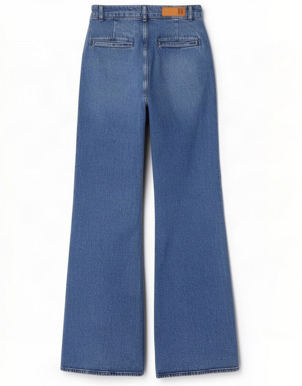 Reiss Damen Flare Wide Leg Jeans UK 12 Medium W29 L33 Blaue Baumwolle