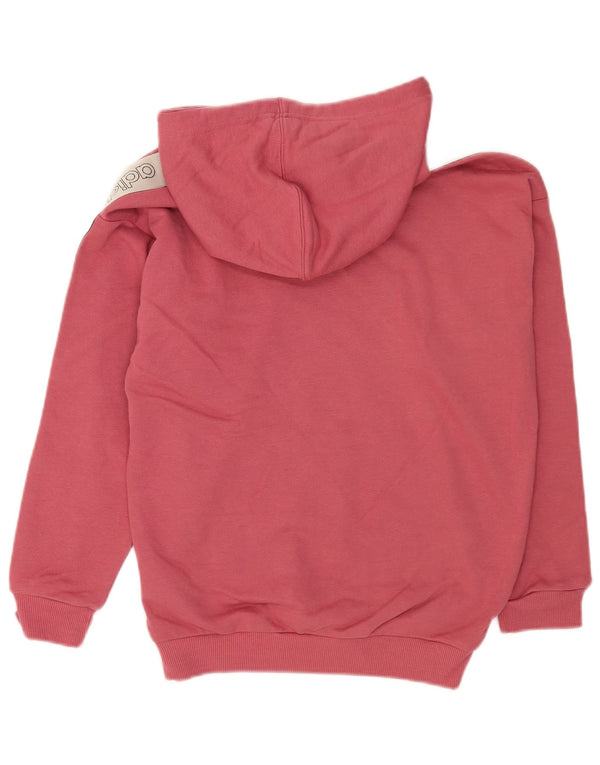 Adidas Damen Graphic Oversized Hoodie Pullover UK 8 XS Rosa Baumwolle