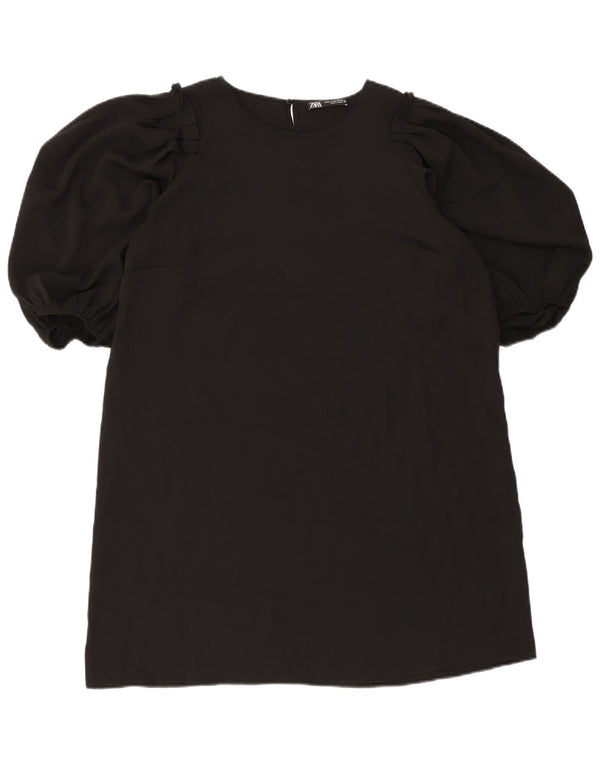 Zara Womens 3/4 Sleeve Shift Dress UK 18 XL Black