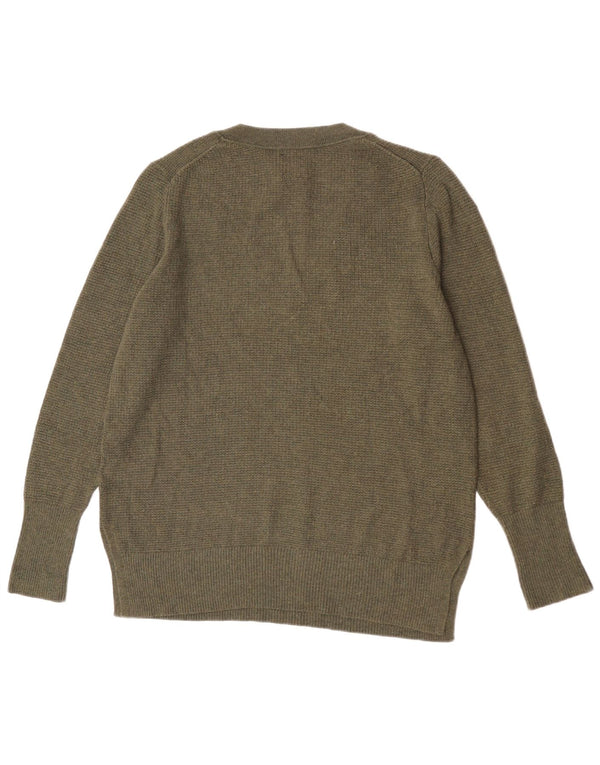 Gap Damen-Pullover mit V-Ausschnitt, UK 16, Größe L, Khaki, Nylon