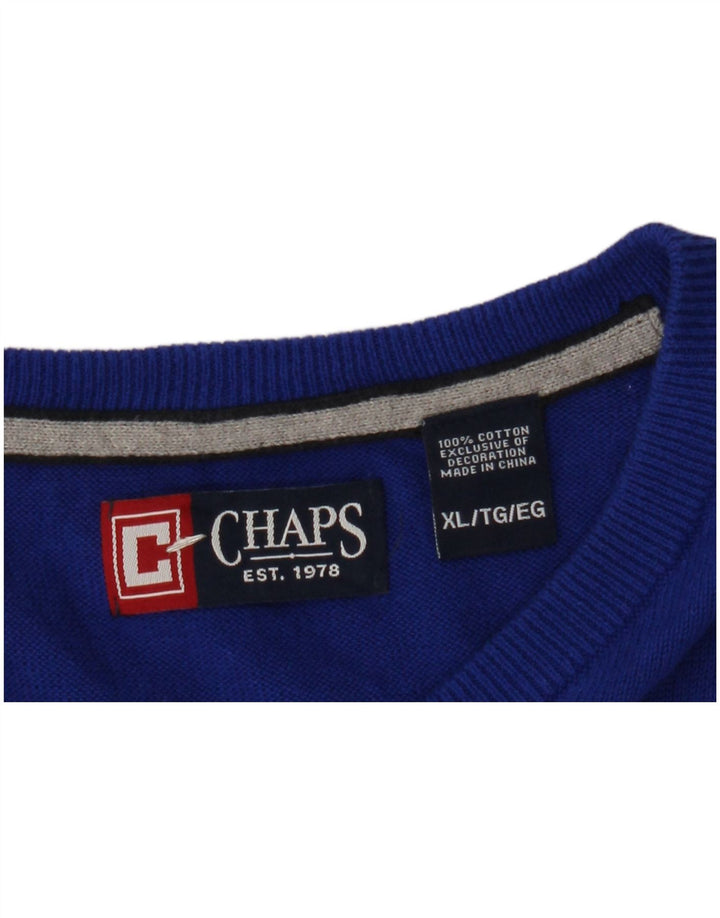 CHAPS Herren Weste Tank Top XL Blau Baumwolle