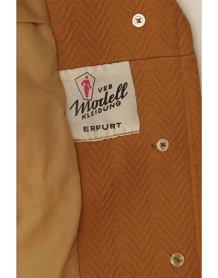 VINTAGE Womens 4 Button Blazer Jacket UK 16 Large Brown Herringbone Vintage Vintage and Second-Hand Vintage from Messina Hembry 