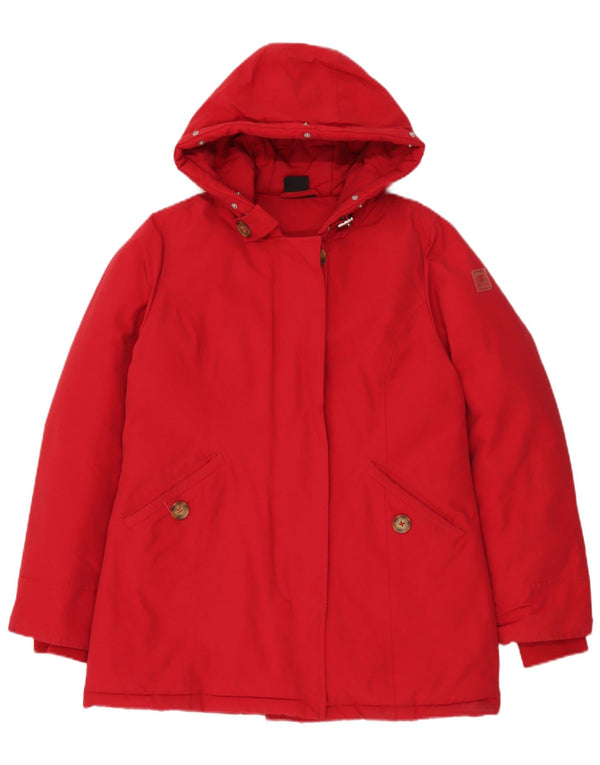 Champion Womens Hooded Loose Fit Wattierte Jacke UK 10 Small Rot
