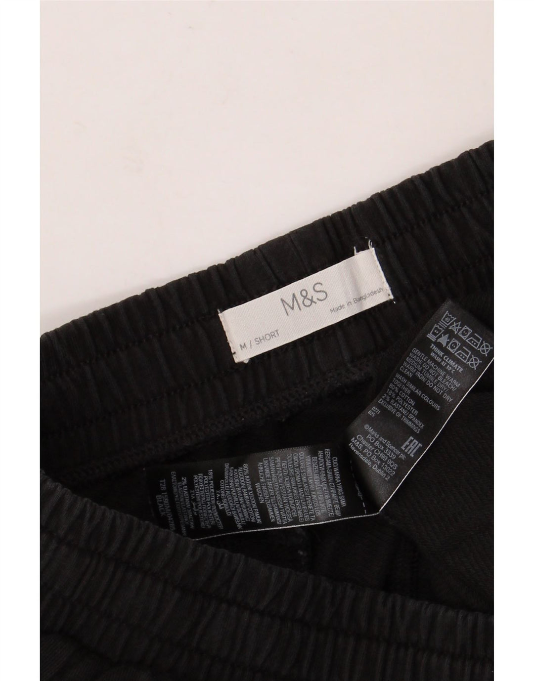 MARKS & SPENCER Damen-Trainingshose, UK-Größe 14, mittlere schwarze Baumwolle