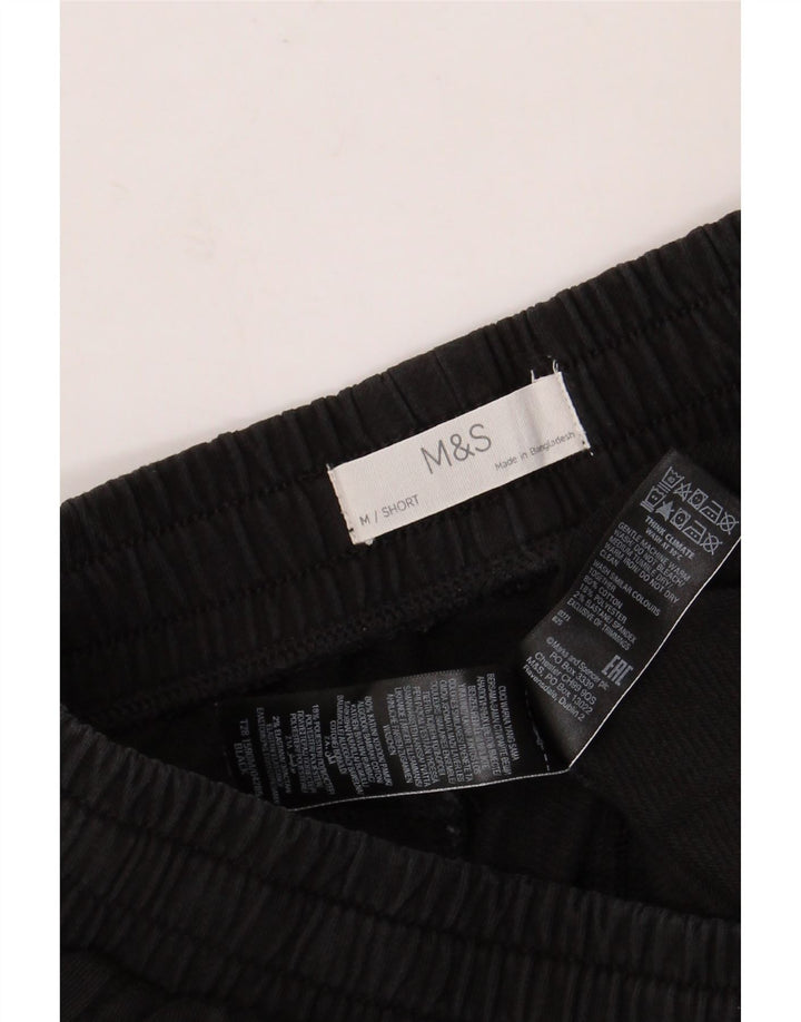 MARKS & SPENCER Damen-Trainingshose, UK-Größe 14, mittlere schwarze Baumwolle
