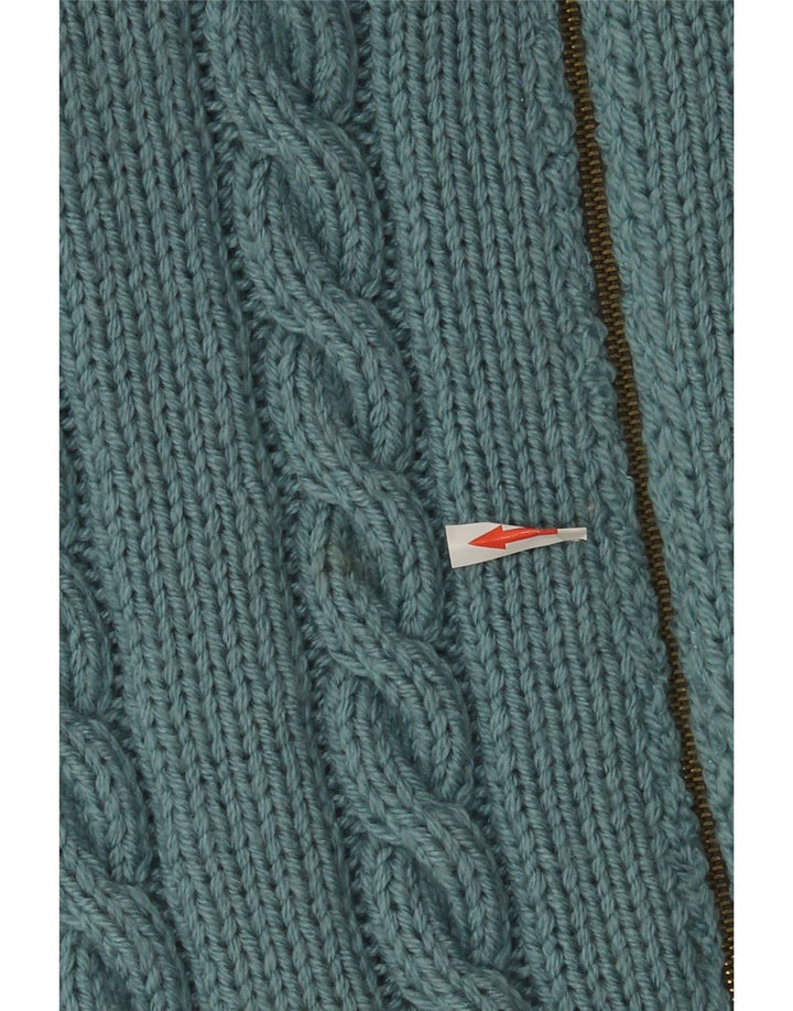 Vintage Damen Longline Cardigan Pullover UK 16 Groß Blau