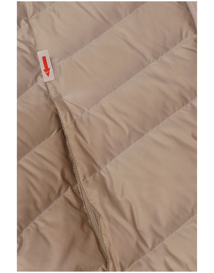 Marmot Wattierter Damenmantel mit Kapuze, UK 10, Größe S, cremefarbenes Polyester