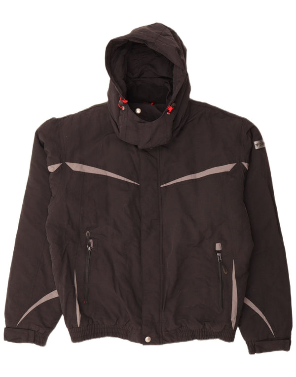 Brugi Herren-Windbreakerjacke mit Kapuze, UK 42, XL, Schwarz, Colourblock-Polyester