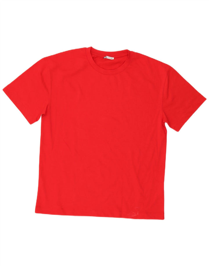 Zara Herren T-Shirt Top Große rote Baumwolle