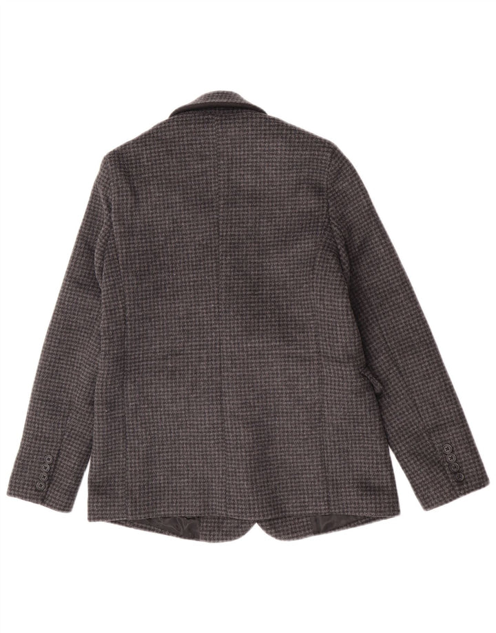Abercrombie & Fitch Damen-Blazer mit 1 Knopf, Gr. 6, XS, grauer Hahnentrittmuster