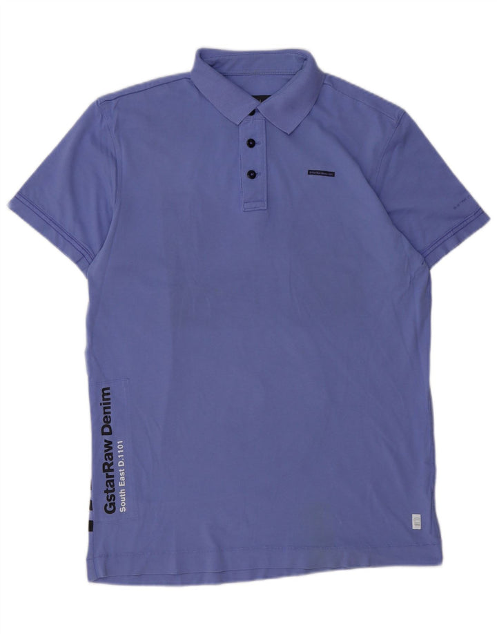 G-STAR Herren-Poloshirt mit Grafik, Größe L, Lila, Baumwolle