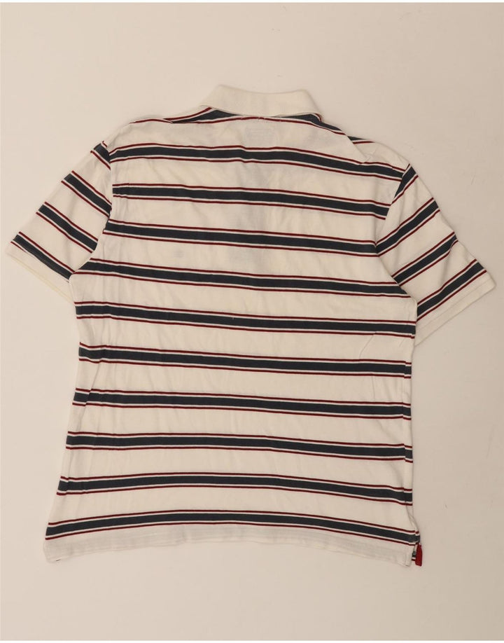 Champion Herren-Poloshirt mit einfacher Passform, groß, weiß gestreift