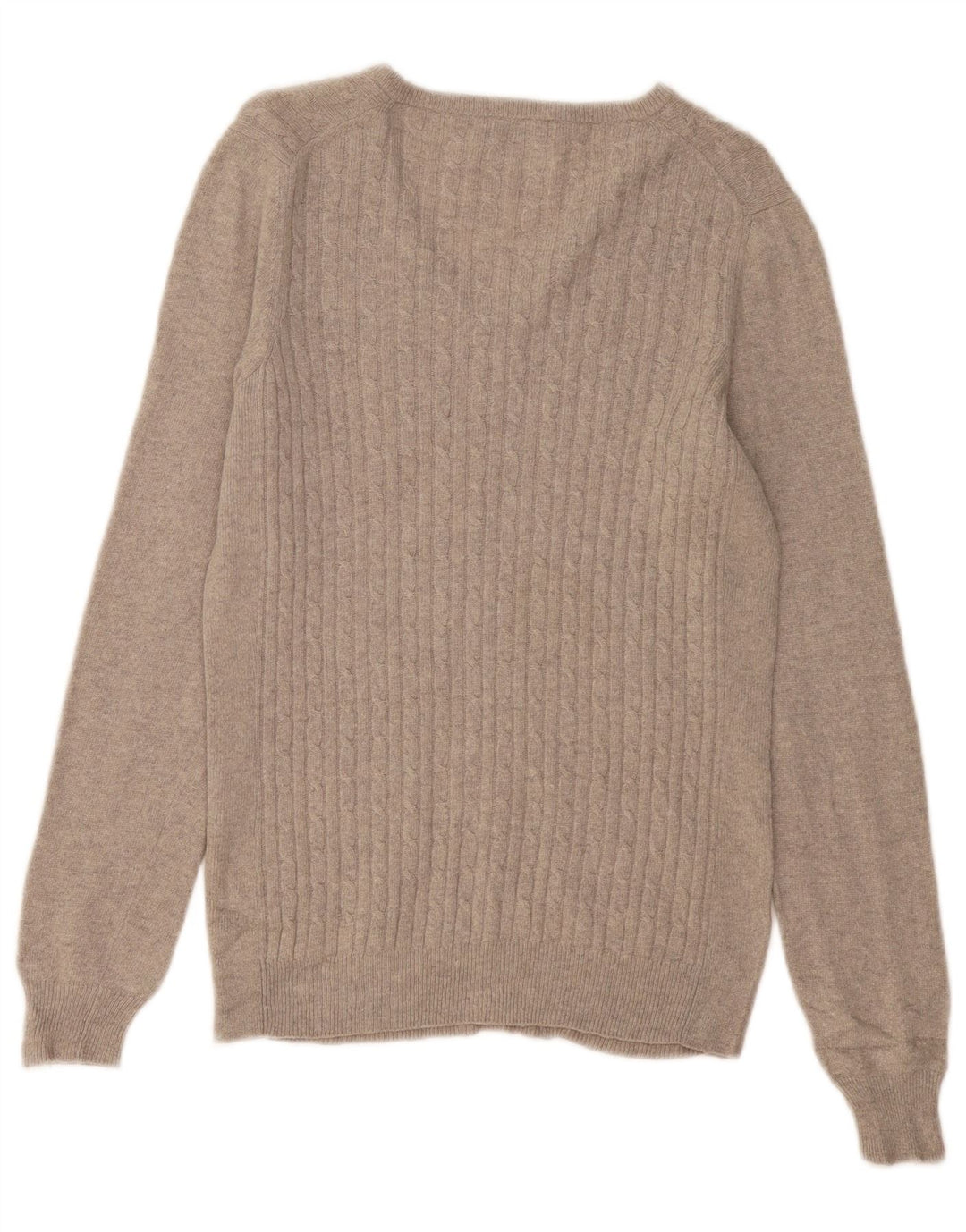 FRED PERRY Damen-Pullover mit V-Ausschnitt, UK 12, mittelgraue Wolle