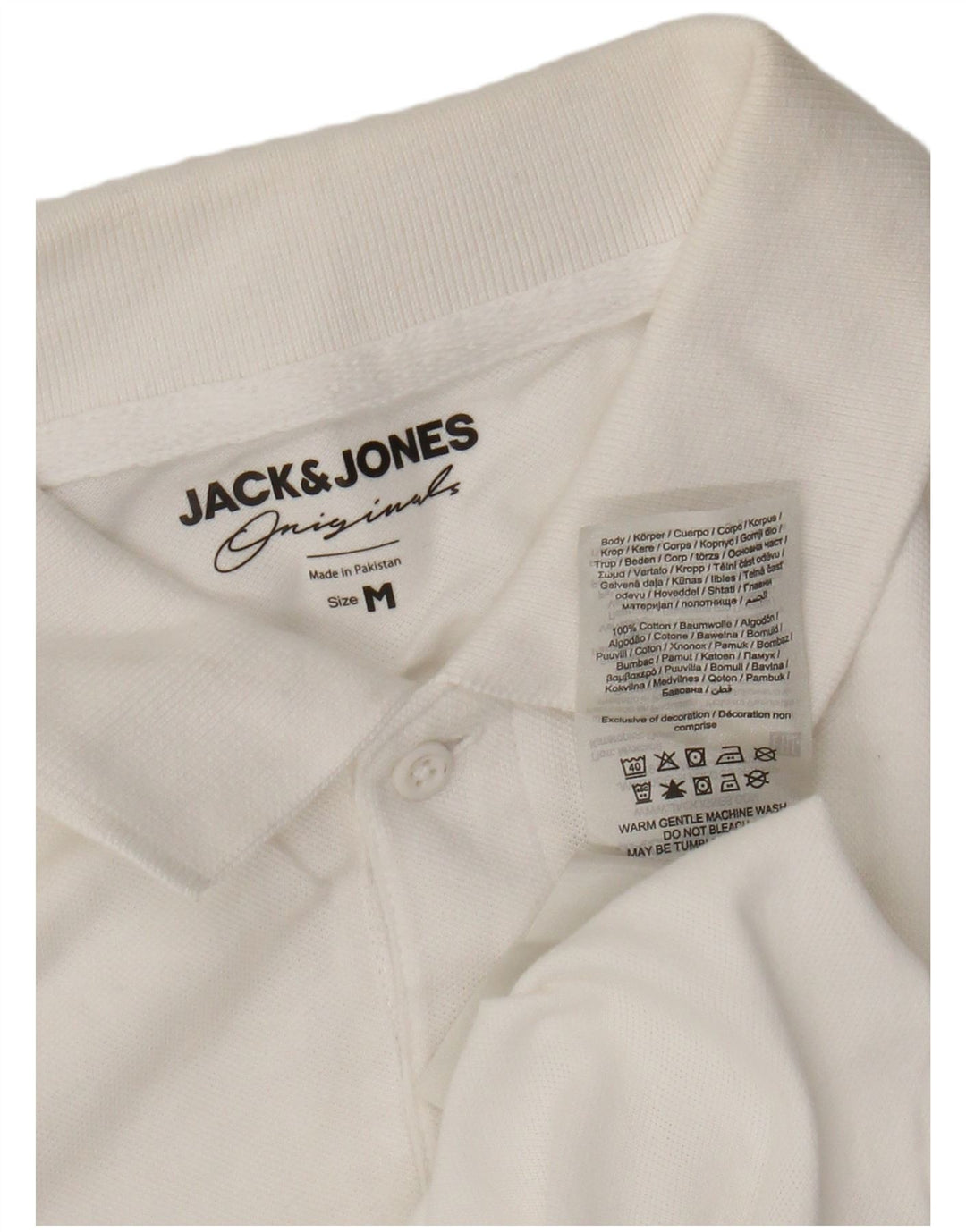 JACK & JONES Herren-Poloshirt aus mittelweißer Baumwolle