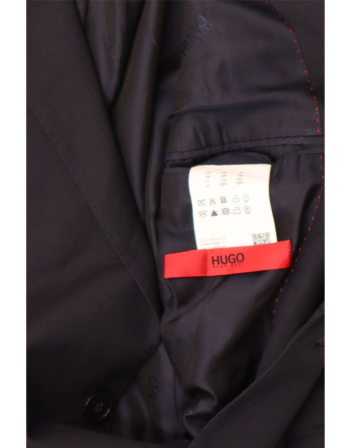 Hugo Boss Herren-Blazer mit 2 Knöpfen, Gr. 46, Größe S, Marineblau, Viskose
