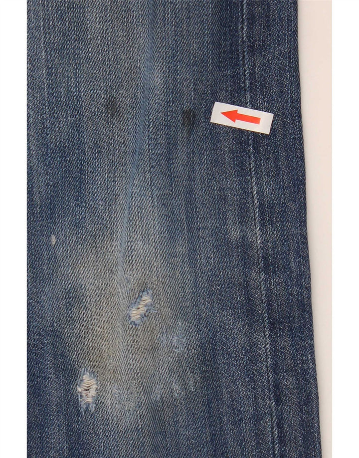 Lee Herren Zed Distressed Straight Jeans W32 L32 Blaue Baumwolle