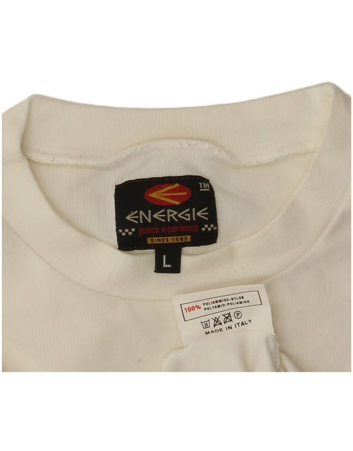 Energie Damen T-Shirt Top Large Weiß Polyamid