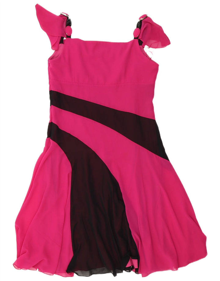 Gattinoni Damen A-Linien-Kleid IT 48 XL Pink Colourblock Polyester