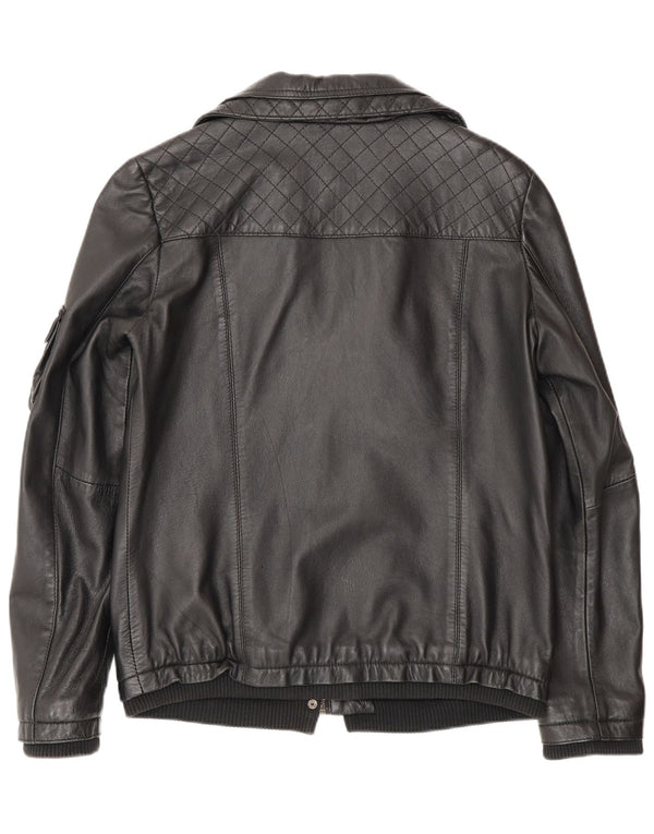 Lee Damen Cooper Lederjacke UK 12 Medium Schwarz