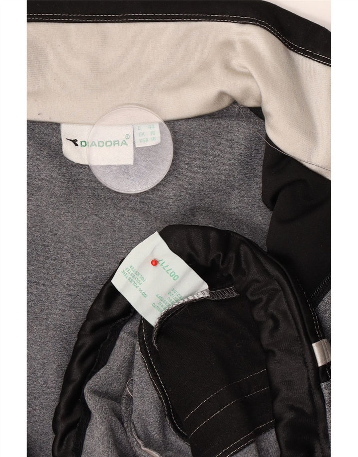 Diadora Damen-Trainingsanzug-Oberteil, übergroß, Jacke, UK 18, XL, Grau, Farbblock