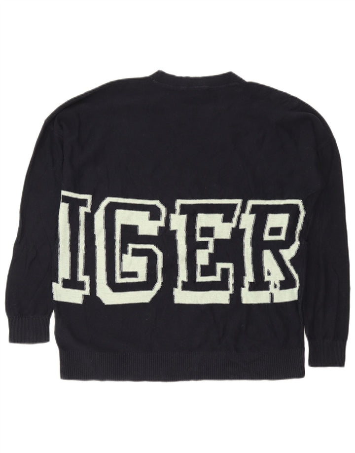 Tommy Hilfiger Damen-Pullover mit U-Boot-Ausschnitt, Gr. 10, Marineblau