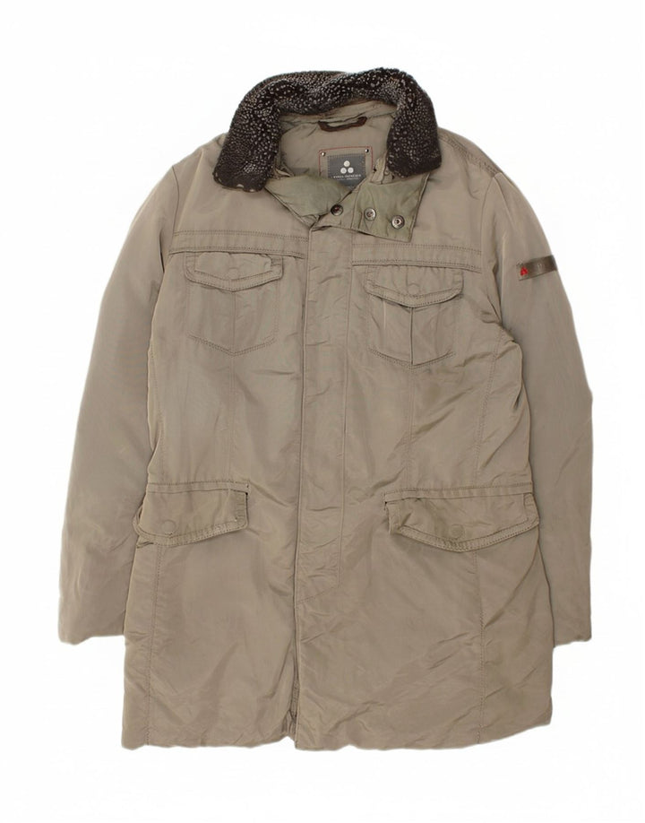 PEUTEREY Mens Padded Coat IT 50 Large Grey Polyamide