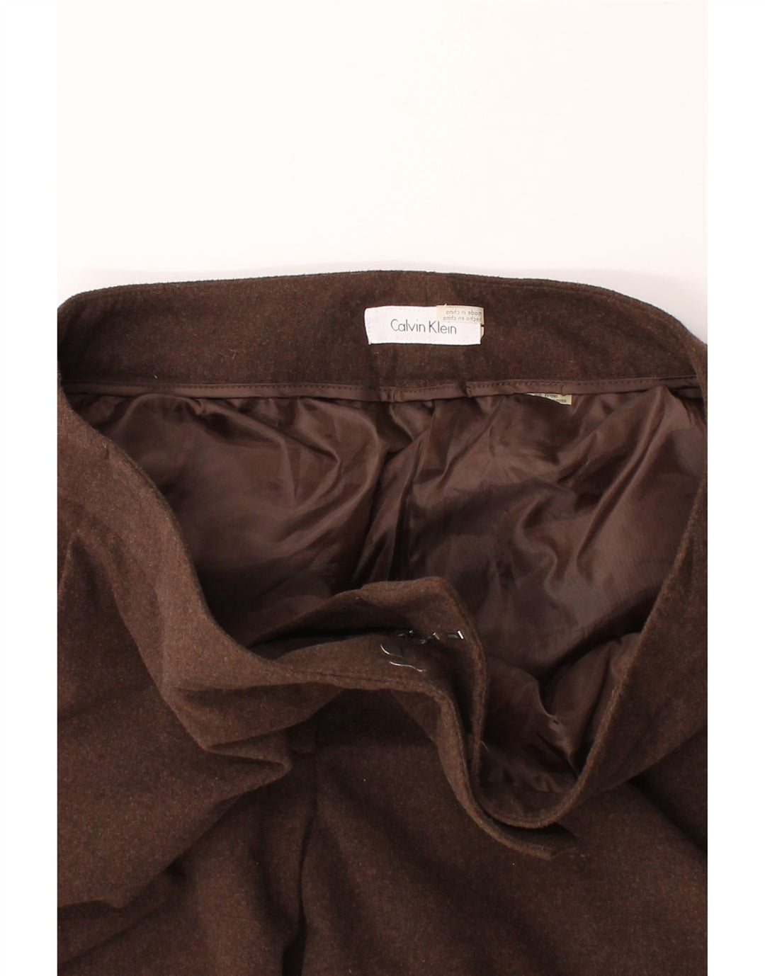 CALVIN KLEIN Womens Bootcut Casual Trousers W38 L27 Brown Vintage Calvin Klein and Second-Hand Calvin Klein from Messina Hembry 