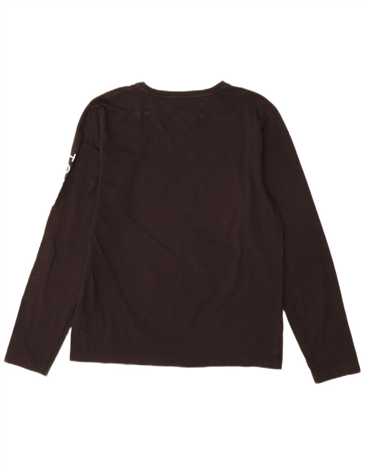 Tommy Hilfiger Herren-Grafik-Oberteil, langärmelig, groß, schwarze Baumwolle