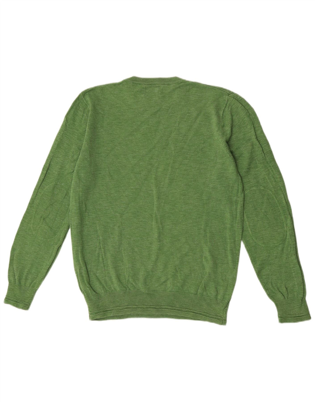 Marks & Spencer Herren-Pullover mit V-Ausschnitt aus mittelgrüner Baumwolle