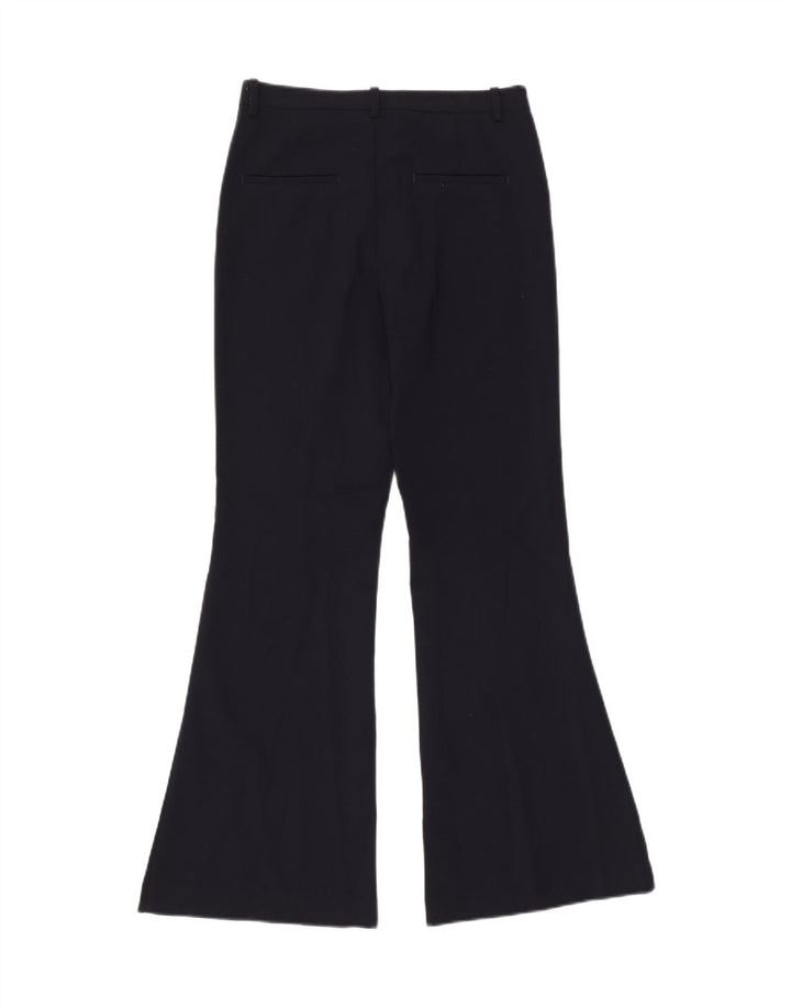 Zara Damen-Flare-Freizeithose, Größe S, W26, L32, Marineblau, Polyester