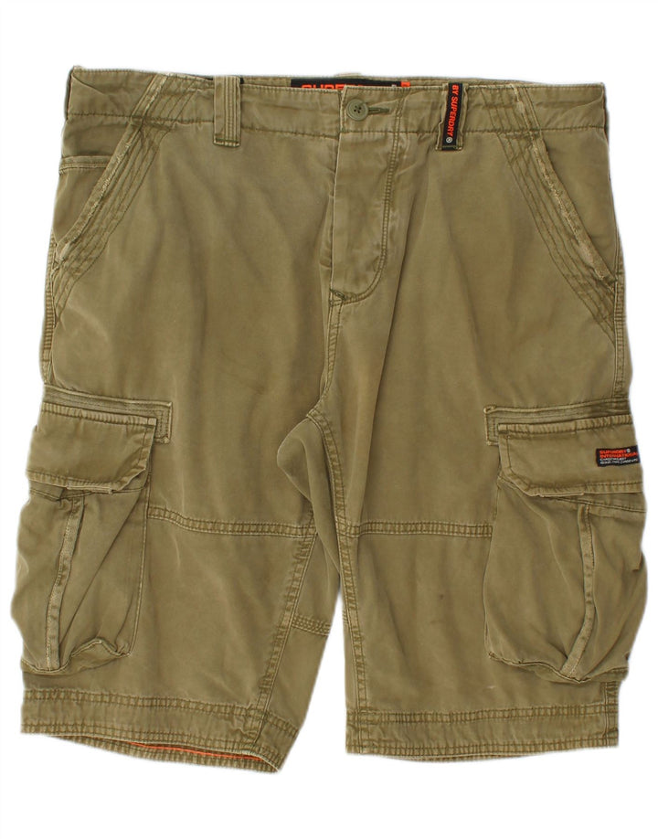 SUPERDRY Herren-Cargoshorts W34, große Khaki-Baumwolle