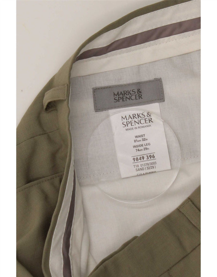 Marks & Spencer Herren-Anzughose mit Pegged-Anzug, W32, L29, Khaki, Polyester