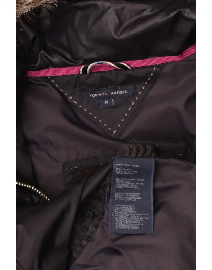 Tommy Hilfiger Wattierter Damenmantel mit Kapuze, UK 14, Mittelmarineblau, Polyester