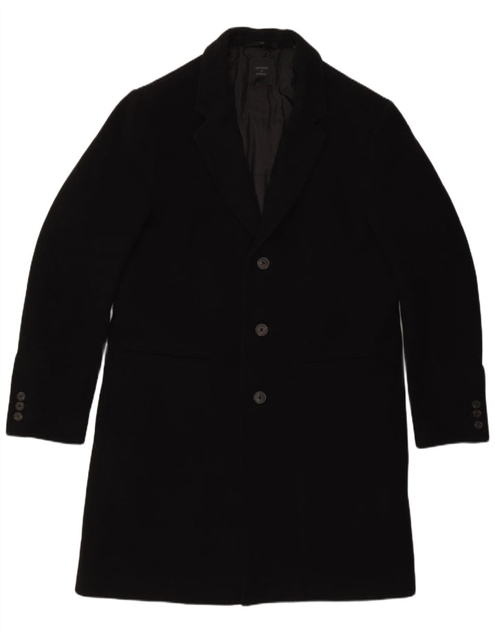 Superdry Herrenmantel UK 40 Large aus schwarzer Wolle