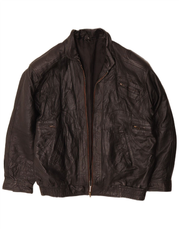 Vintage Herren Lederjacke UK 38 Mittelschwarzes Leder