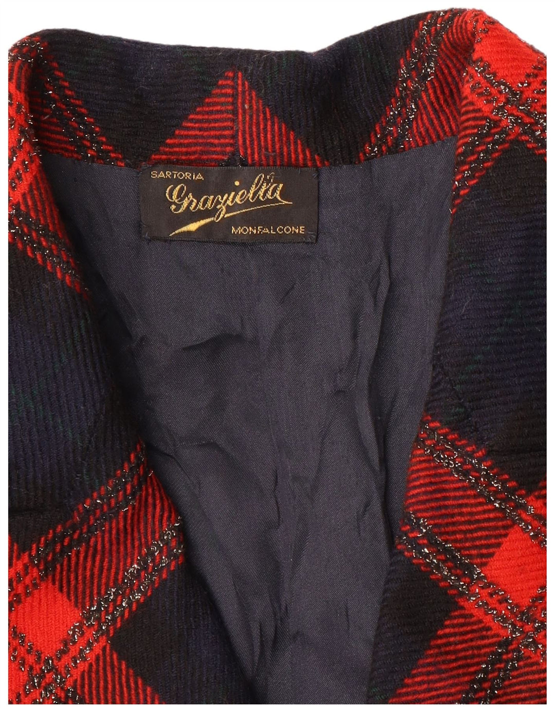 Graziella Damen 2-Knopf-Blazerjacke, UK 16, großes rotes Karomuster