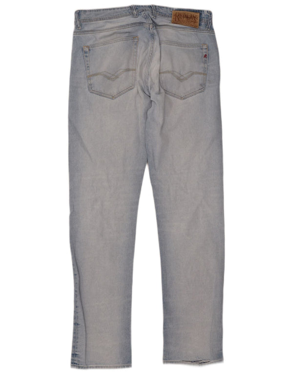 Replay Herren Straight Jeans W32 L33 Blau